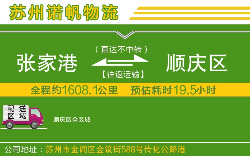 張家港到順慶區(qū)物流公司