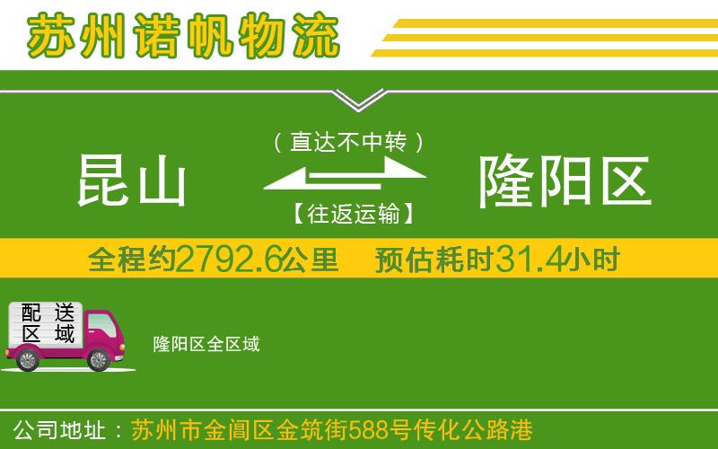 昆山到隆陽區(qū)物流公司