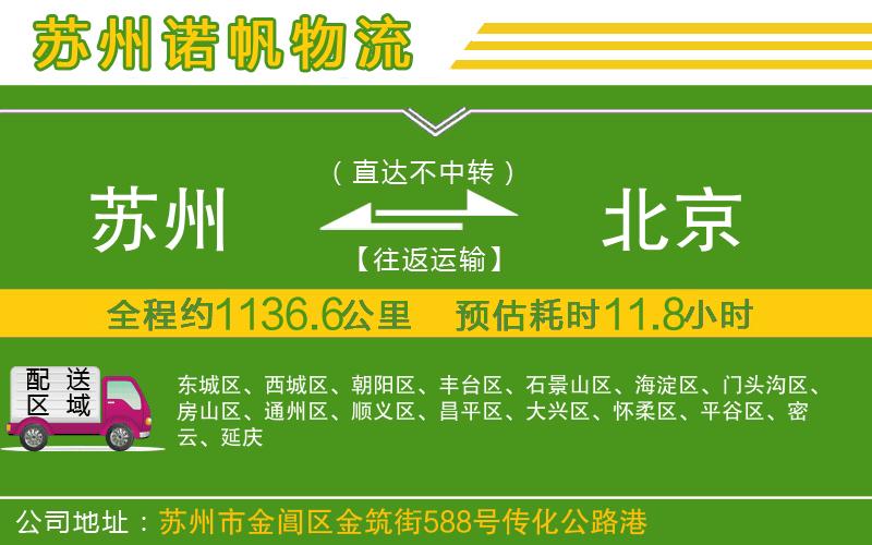 蘇州到北京物流專線